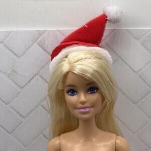 Nude Barbie~ Blonde Blue Eyes Red Santa Hat Hjg72. OOAK B14